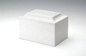 white cultured marble cremation urn